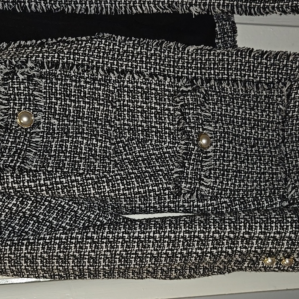Nanette Lepore Women's Black and White Tweed Jacket - Picture 3 of 7